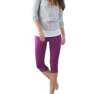 Lululemon In The Flow Crop II - Heathered Regal Plum